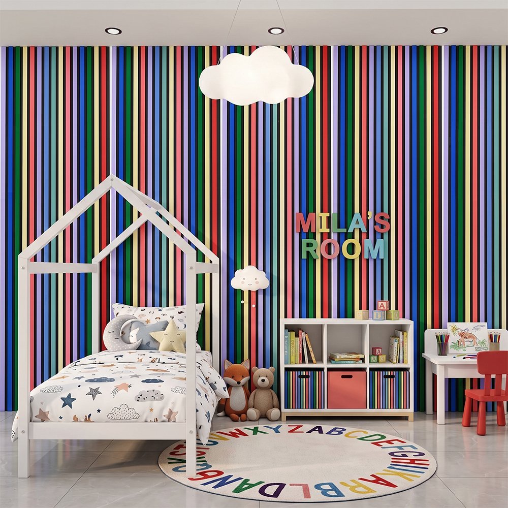 Acoustic Slat Wall Panel | Rainbow | Premium 3-sided Wood Veneer